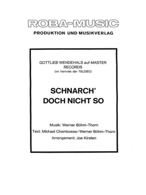 cover image of Schnarch' doch nicht so